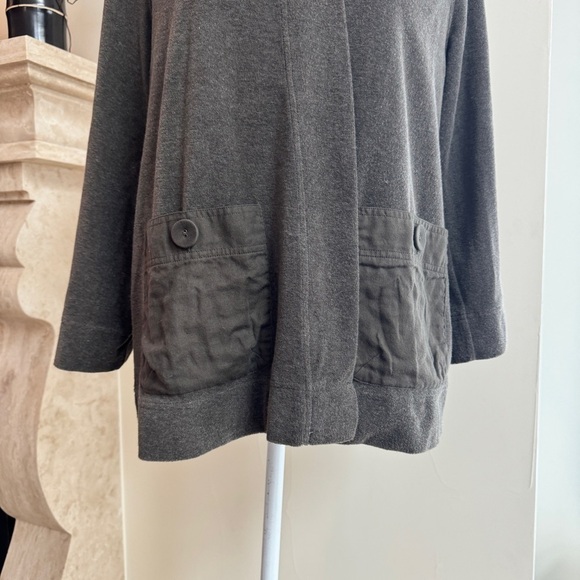 Nurture Gray ONe Button Long Sleeve Hooded Jacket Womens Size L Pockets - Picture 5 of 14
